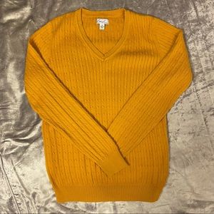 Mustard Yellow V-Neck Long Sleeve Sweater